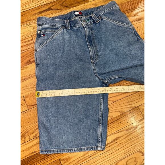 Vtg Tommy Hilfiger Jeans Men's size 20 Shorts 90s Baggy long Big Flag patch EUC - Picture 3 of 7